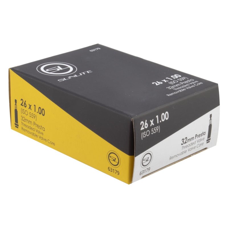 Tube Sunlite Sunlite Standard Presta Valve 26x1.00 (559x25) PV 32mm 0d Threaded Removable 25mm 0.9mm Dim Gray