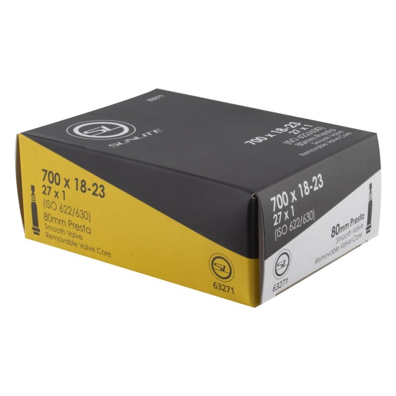 Tube Sunlite Sunlite Standard Presta Valve 700x18-23 (27x1) PV 80mm 0d Smooth Removable 22mm 0.9mm Dark Slate Gray