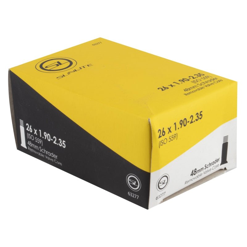 Tube Sunlite Sunlite Standard Schrader Valve 26x1.90-2.35 SV 48mm 0d Smooth Removable 51mm 0.9mm Goldenrod