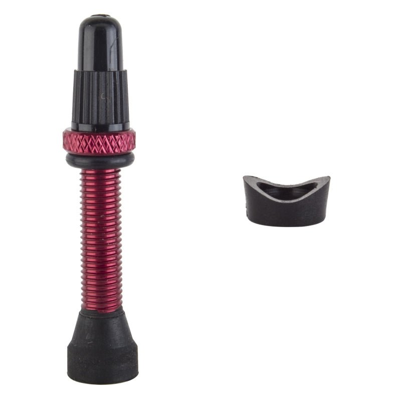 Tubeless Accessories Origin8 Origin8 Tubeless Alloy Presta Valve Tubeless Valve 35mm Single AL6061 Red <22mm Dark Slate Gray