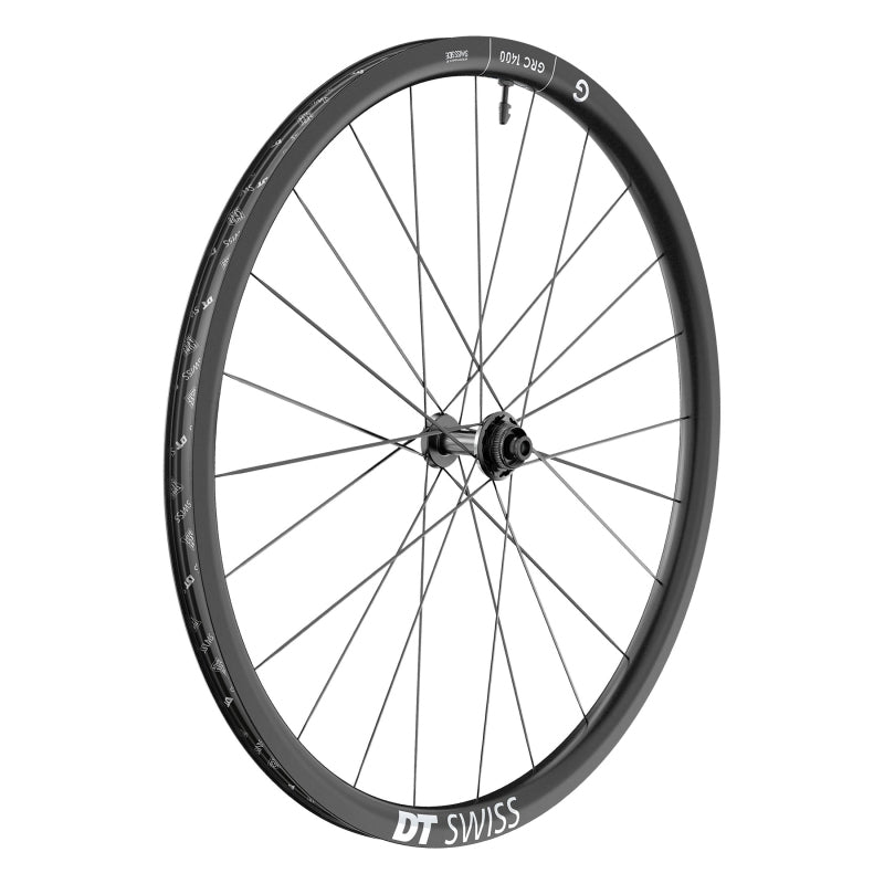 Front Wheel DT Swiss DT Swiss GRC 1400 DICUT 30 Front Wheel - 700 12 x 100mm Center-Lock Black Dark Slate Gray