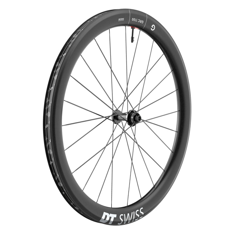 Front Wheel DT Swiss DT Swiss GRC 1100 DICUT 50 Front Wheel - 700c 12 x 100mm Center-Lock Black Dark Slate Gray