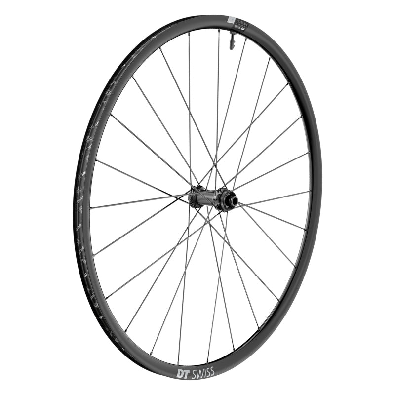 Front Wheel DT Swiss DT Swiss PR 1600 Spline 23 Front Wheel - 700 12 x 100mm Center-Lock Black Dark Slate Gray