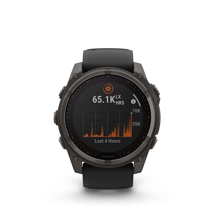 Computers and Accessories Garmin Garmin fenix 8 Smartwatch - 51mm Solar Sapphire Carbon Gray DLC Titanium BLK/Pebble Gray Silicone Dark Slate Gray