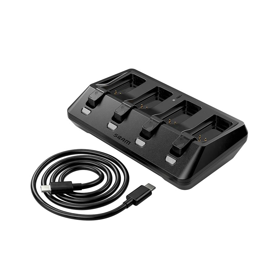 Electronic Shifter Parts SRAM SRAM AXS eTap 4-Port Battery Base Charger - Includes USB-C Cord Batteries not included Dark Slate Gray