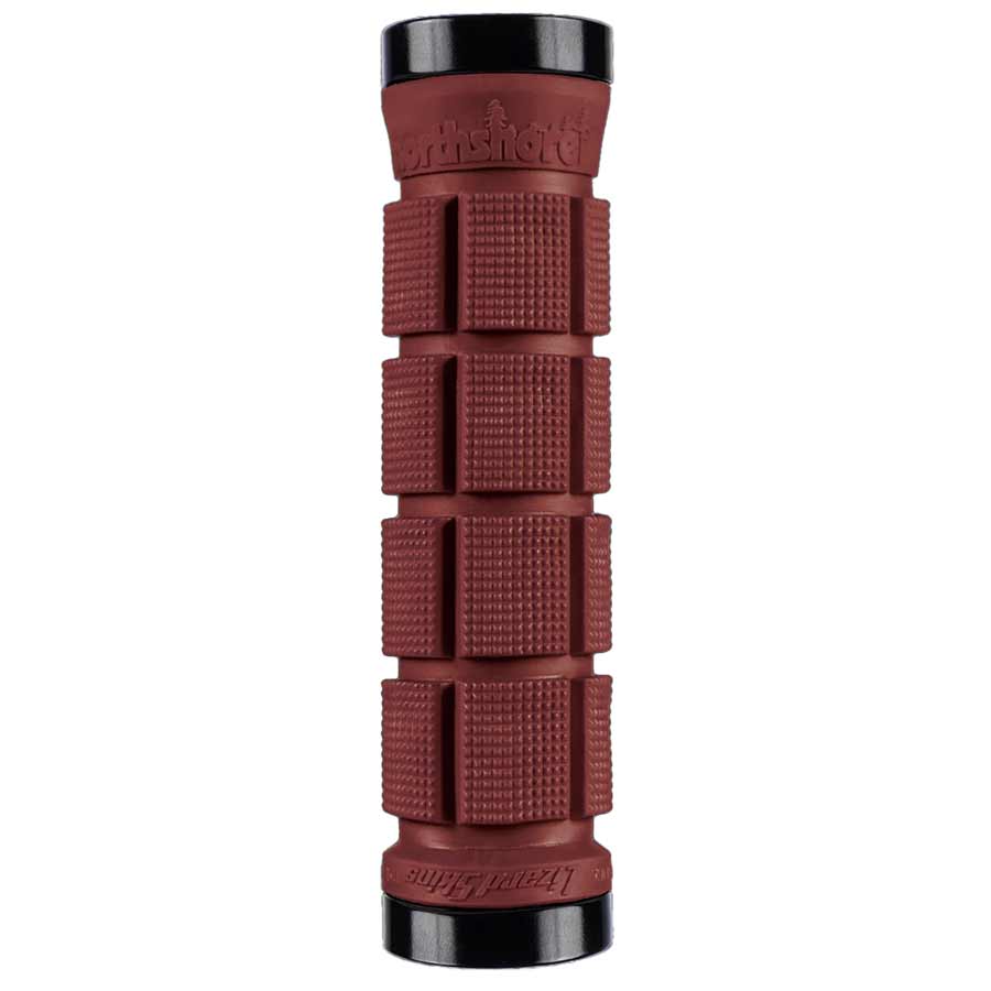 Grips Lizard Skins Lizard Skins Northshore Lock-On Grips 130mm Deep Red Saddle Brown