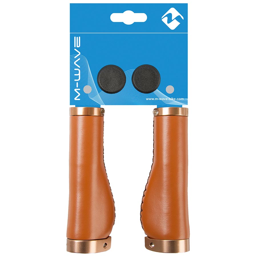 Grips M-Wave M-Wave Cloud Buff Fix Grips 138mm Brown Steel Blue