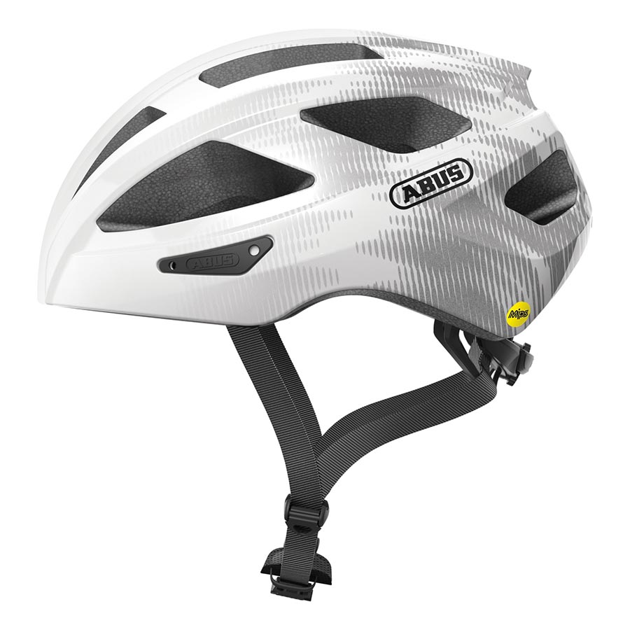 Helmets Abus Abus Macator MIPS Helmet - White Silver Medium Light Gray