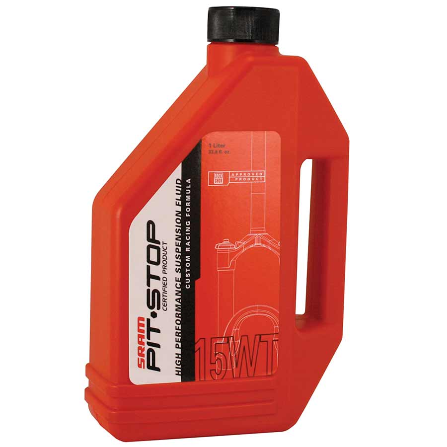 Suspension Tools RockShox RockShox Suspension Oil 15wt 1 Liter Bottle Lower Legs Firebrick