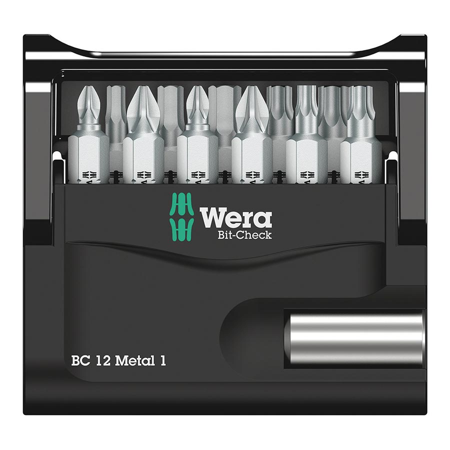 Ratchets and Bits Wera Wera Bit-Check 12 Metal 1 Bit Holder and Bit Set - 1/4" Drive Dark Slate Gray