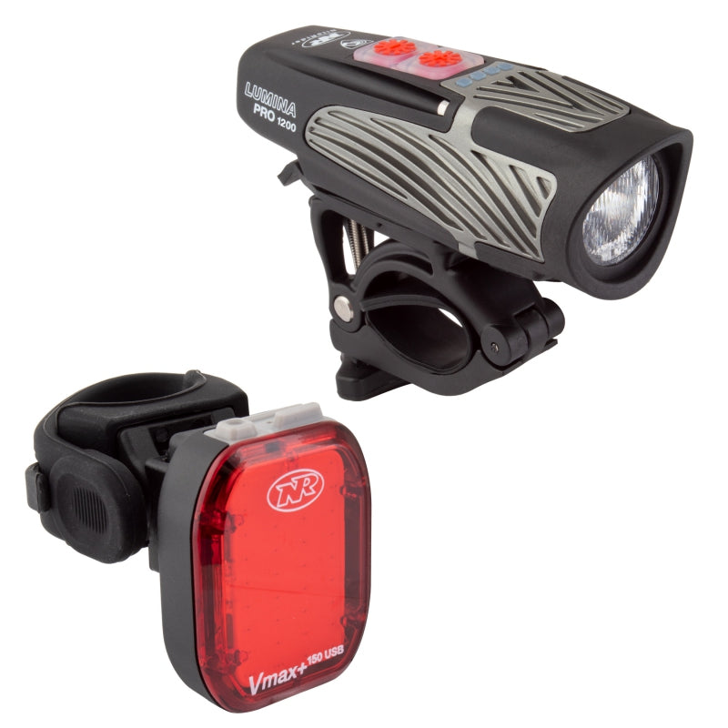 Lights NiteRider NiteRider Lumina Pro 1200/Vmax+ Headlight/Taillight Set Dark Slate Gray