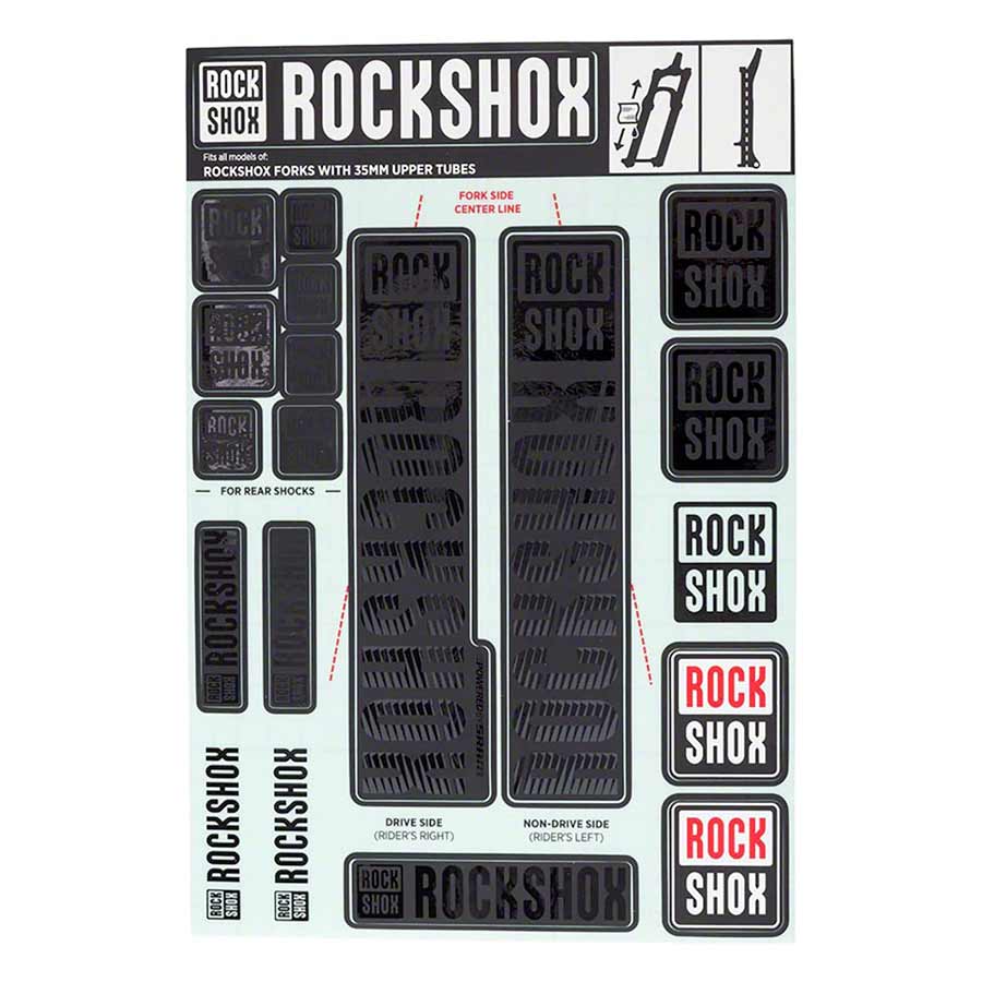 Sticker/Decal RockShox RockShox Fork Decal Kit - 35mm Stealth Black Lavender