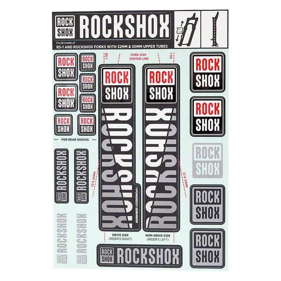 Sticker/Decal RockShox RockShox Fork Decal Kit - 35mm White Dark Slate Gray