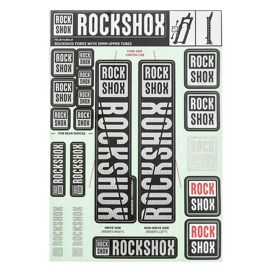 Sticker/Decal RockShox RockShox Fork Decal Kit - 35mm Gray Light Gray