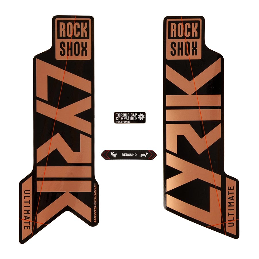 Sticker/Decal RockShox Rockshox Fork Decal Kit - Lyrik Ultimate 27.5"/29" Matte Copper Foil/High Gloss BLK Rosy Brown
