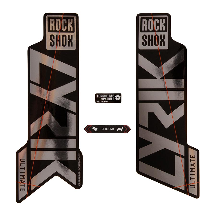 Sticker/Decal RockShox Rockshox Fork Decal Kit - Lyrik Ultimate 27.5"/29" Gloss Polar Foil/High Gloss BLK Black