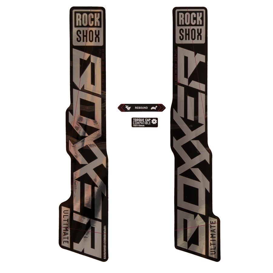 Fork Decals RockShox RockShox BoXXer Ultimate Decal Kit Gloss Polar for Gloss Black Lowers Black