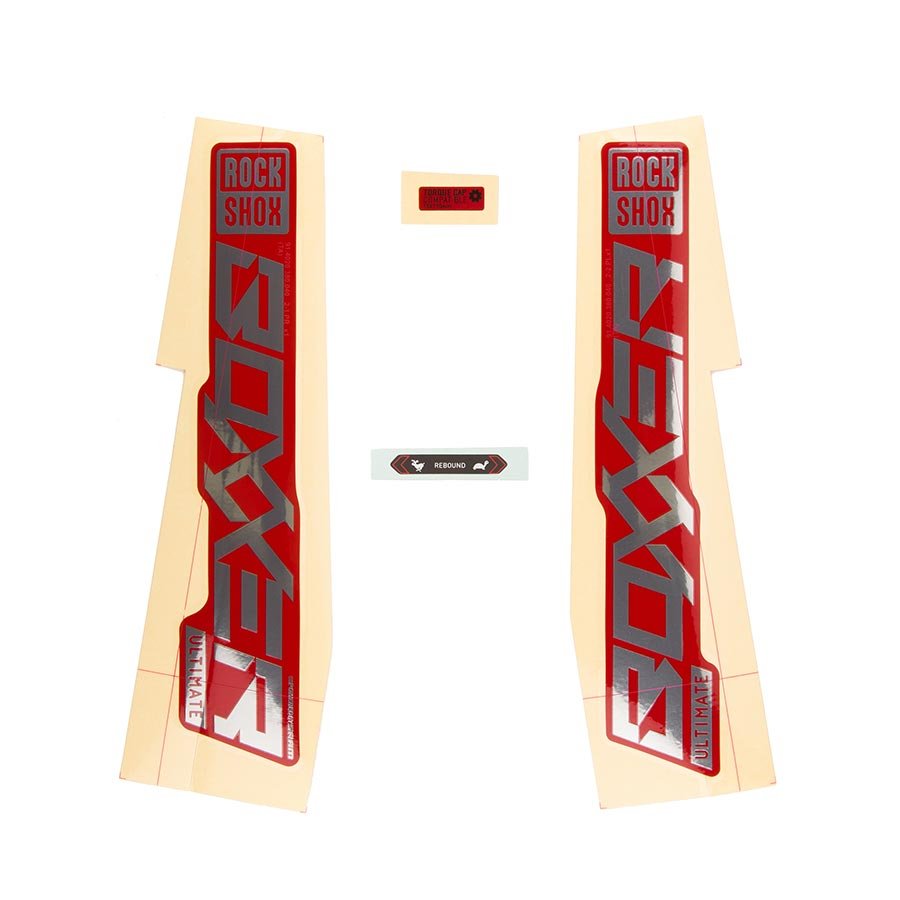 Fork Decals RockShox RockShox Decal Kit for Boxxer ULT Polar/Red 11.4018.105.004 Bisque