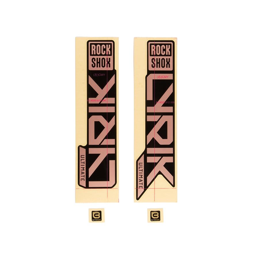 Sticker/Decal RockShox RockShox Fork Decal Kit - Lyrik Ultimate 27.5"/29" Matte Copper Foil For High Gloss BLK 2023+ Tan