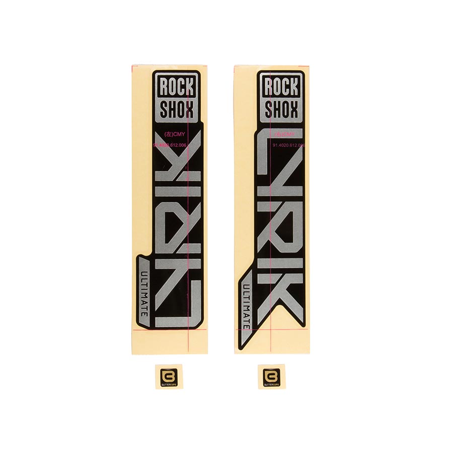 Sticker/Decal RockShox RockShox Fork Decal Kit - Lyrik Ultimate 27.5"/29" Matte Silver Foil For High Gloss BLK 2023+ Black