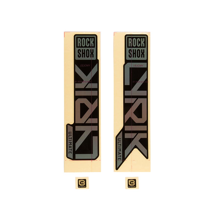 Sticker/Decal RockShox RockShox Fork Decal Kit - Lyrik Ultimate 27.5"/29" Gloss Rainbow Foil For High Gloss BLK 2023+ Wheat