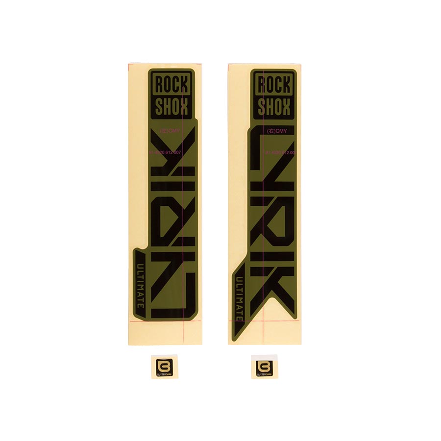 Sticker/Decal RockShox RockShox Fork Decal Kit - Lyrik Ultimate 27.5"/29" Gloss BLK For Gloss Green 2023+ Dark Slate Gray