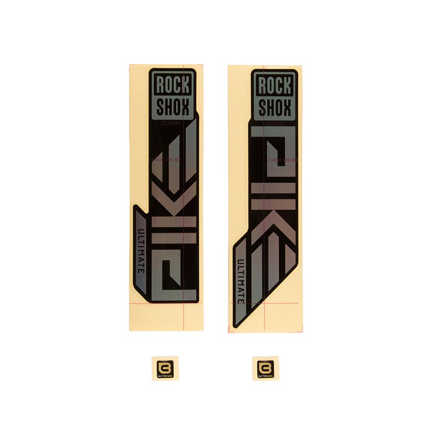 Sticker/Decal RockShox RockShox Fork Decal Kit - Pike Ultimate 27.5"/29" Gloss Rainbow Foil For High Gloss BLK 2023+ Wheat