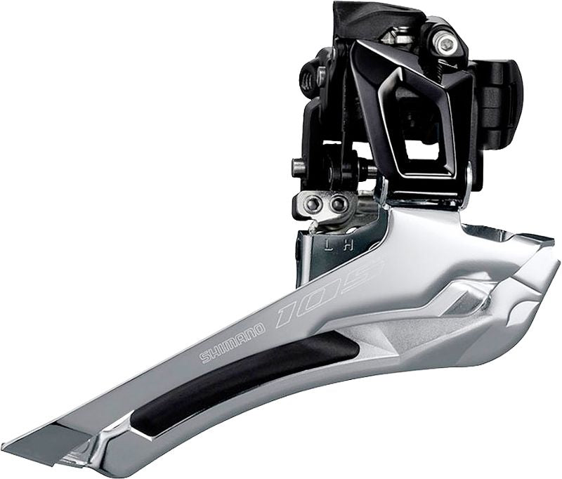 Front Derailleurs and Parts Shimano Shimano 105 FD-R7000-BSML Front Derailleur - 11-Speed Double 31.8mm Clamp Band Down-Swing Front Derailleur BLK Dark Slate Gray