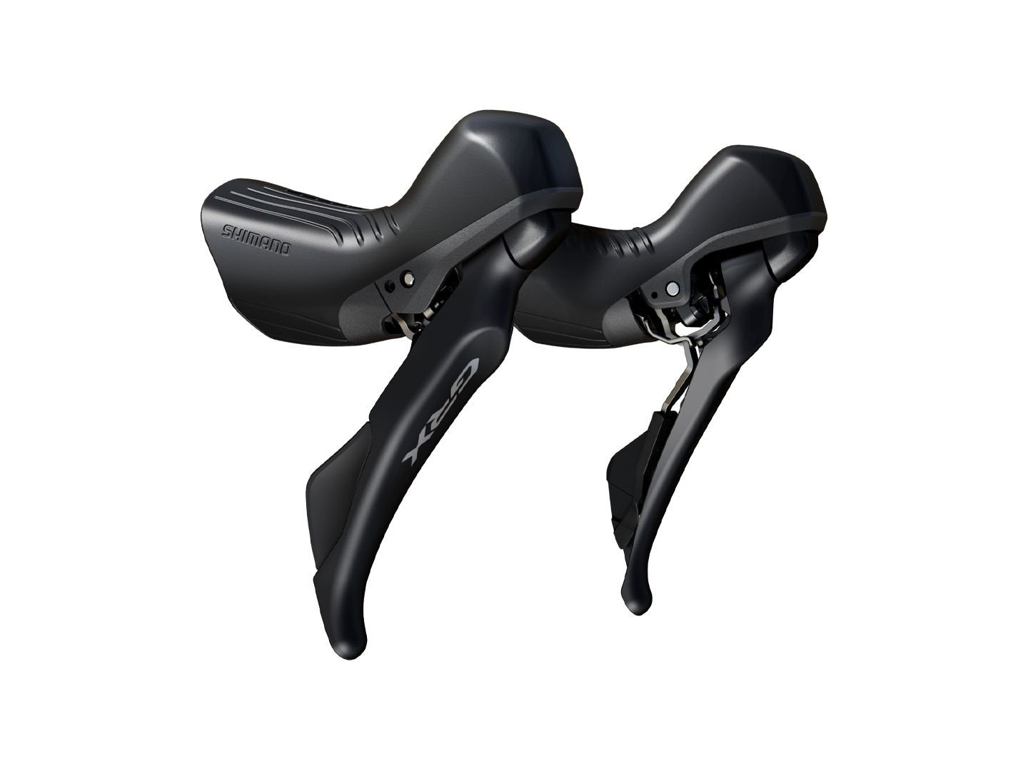 Brake/Shift Lever - Drop Bar Shimano Shimano GRX ST-RX610 Shift/Brake Lever BR-RX400 Hyd Disc Brake Caliper - Right/Rear 12-Spd Flat Mnt Caliper For 25mm Mount BLK Dark Slate Gray