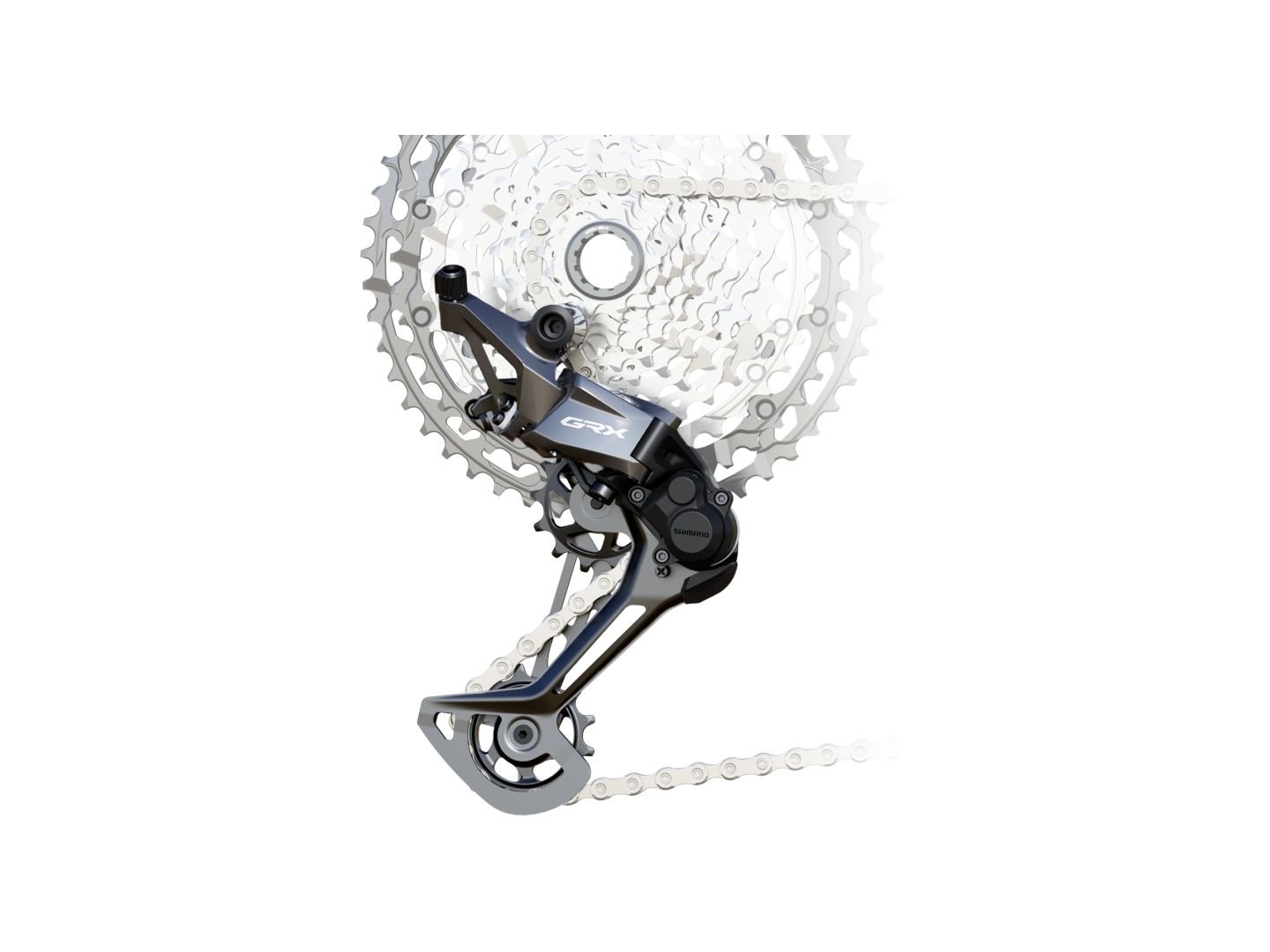 Rear Derailleurs Shimano Shimano GRX RD-RX822-SGS Rear Derailleur - 12-Speed Direct Mount Long Cage Shadow Plus Design 51t Max Low Light Gray