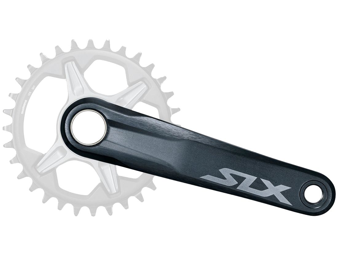 Cranksets and Arms Shimano Shimano SLX FC-M7100-1 Crankset - 175mm 12-Speed 1x Direct Mount Hollowtech II Spindle Interface BLK Light Gray