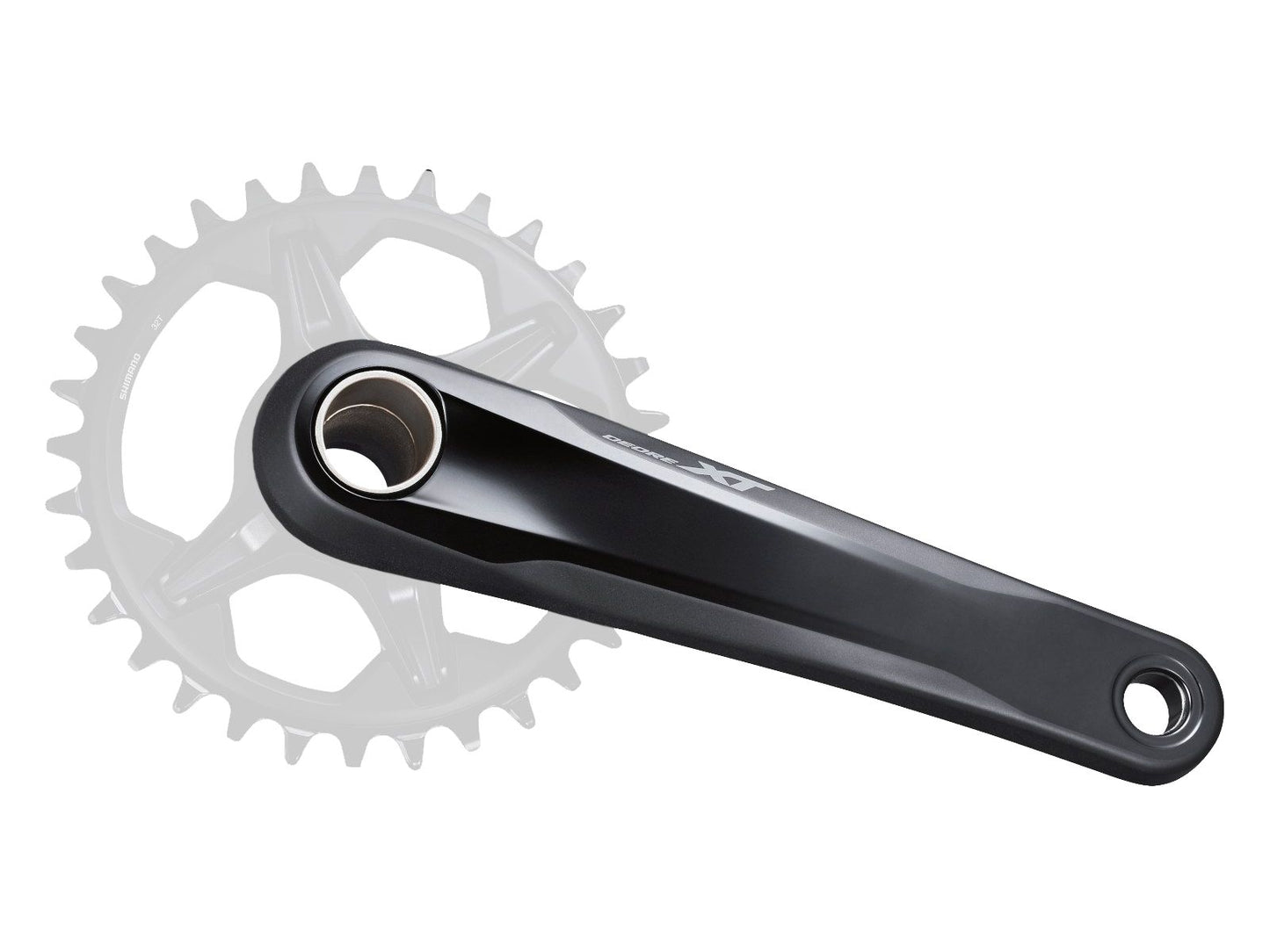 Cranksets and Arms Shimano Shimano Deore XT FC-M8100-1 Crankset - 175mm 12-Speed 1x Direct Mount Hollowtech II Spindle Interface BLK Light Gray