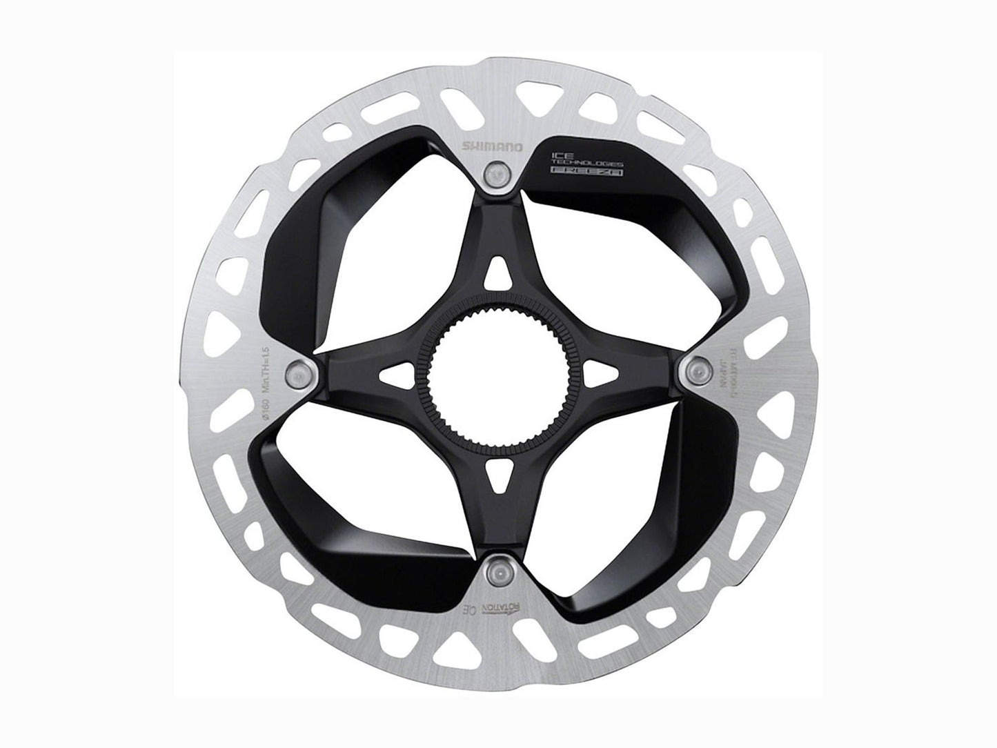 Disc Rotor Shimano Shimano XTR RT-MT900-SE Disc Brake Rotor - 160mm Center Lock External Tooth Lock Ring Silver/BLK Gray