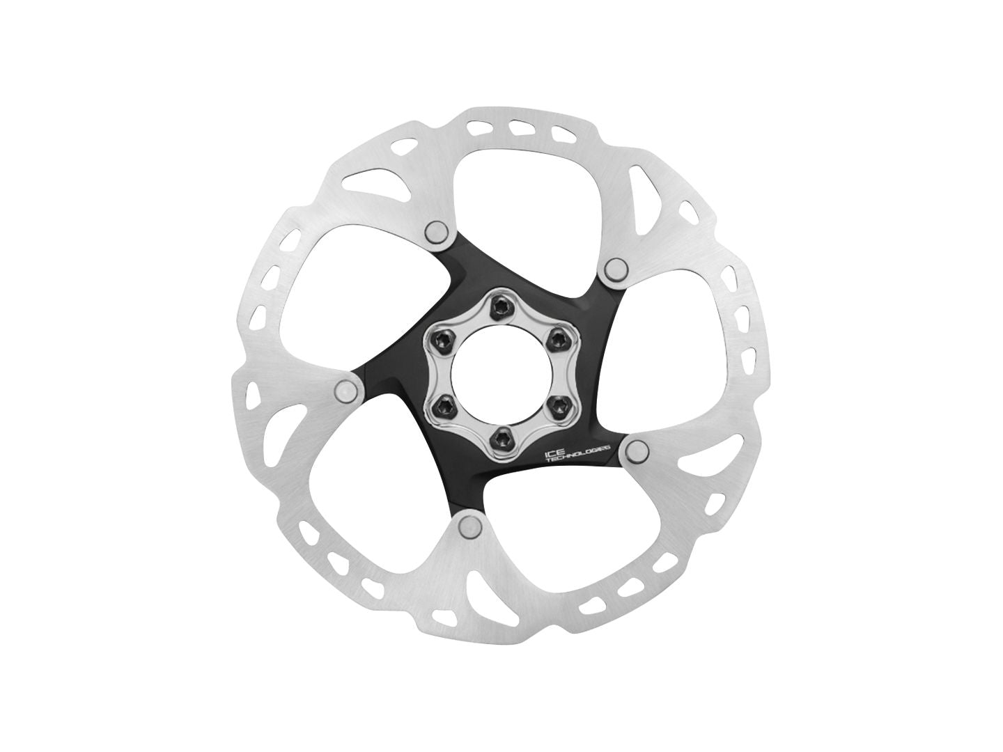 Disc Rotor Shimano Shimano Deore XT SM-RT86-L Disc Brake Rotor - 203mm 6-Bolt Silver/Black Light Gray