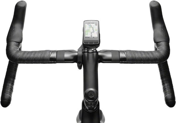 Bicycle handlebar with a computer display on a white background