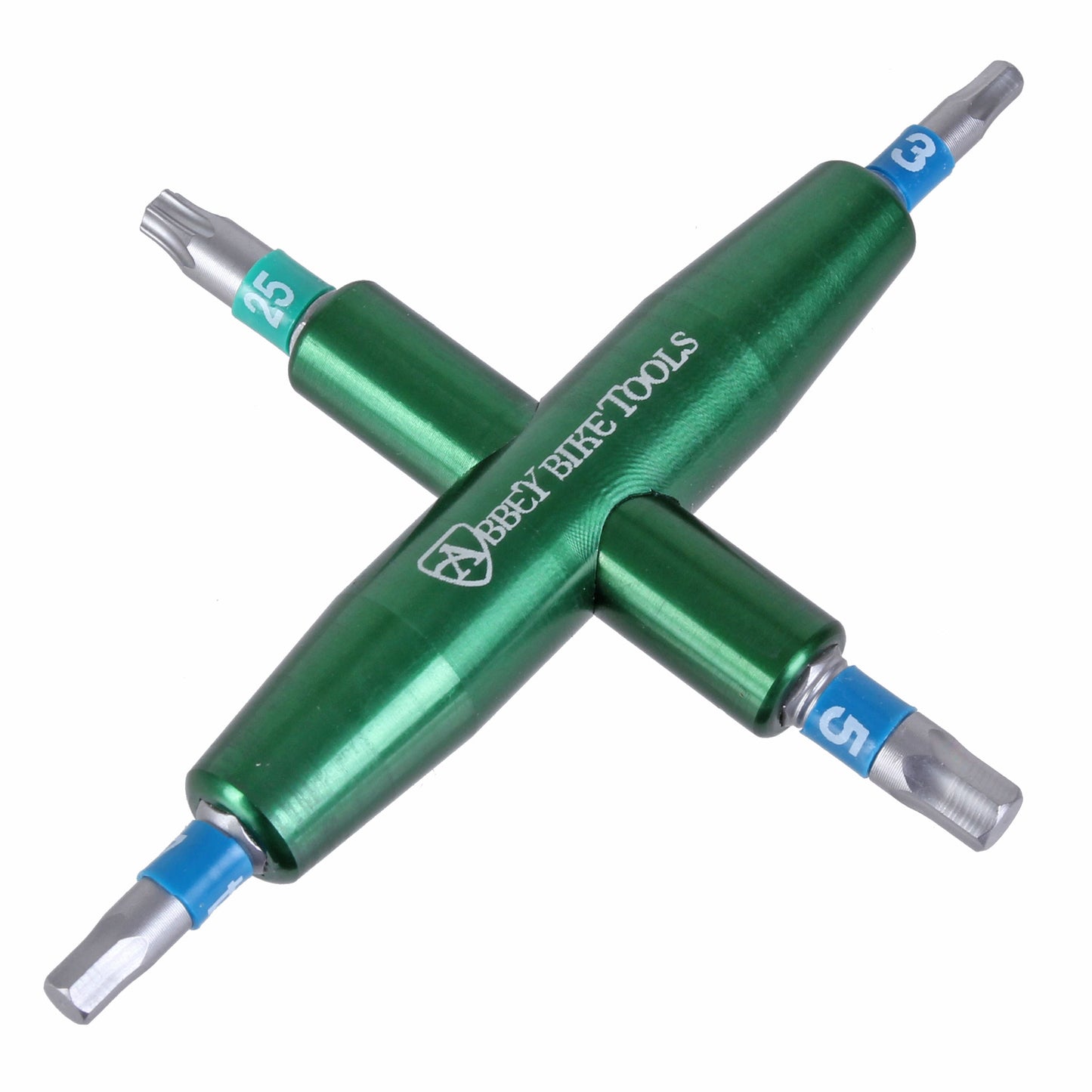 Hex Wrench Abbey Tools Abbey Tools 4-Way Multi-Tool with 3 4 5 T25 Bits Sea Green