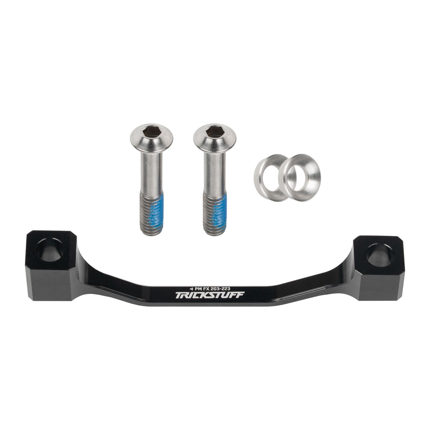 Disc Brake Adapters & Bolts Trickstuff Trickstuff +20 PM 74mm Caliper Adapter PM 203 Fox Black Dark Slate Gray