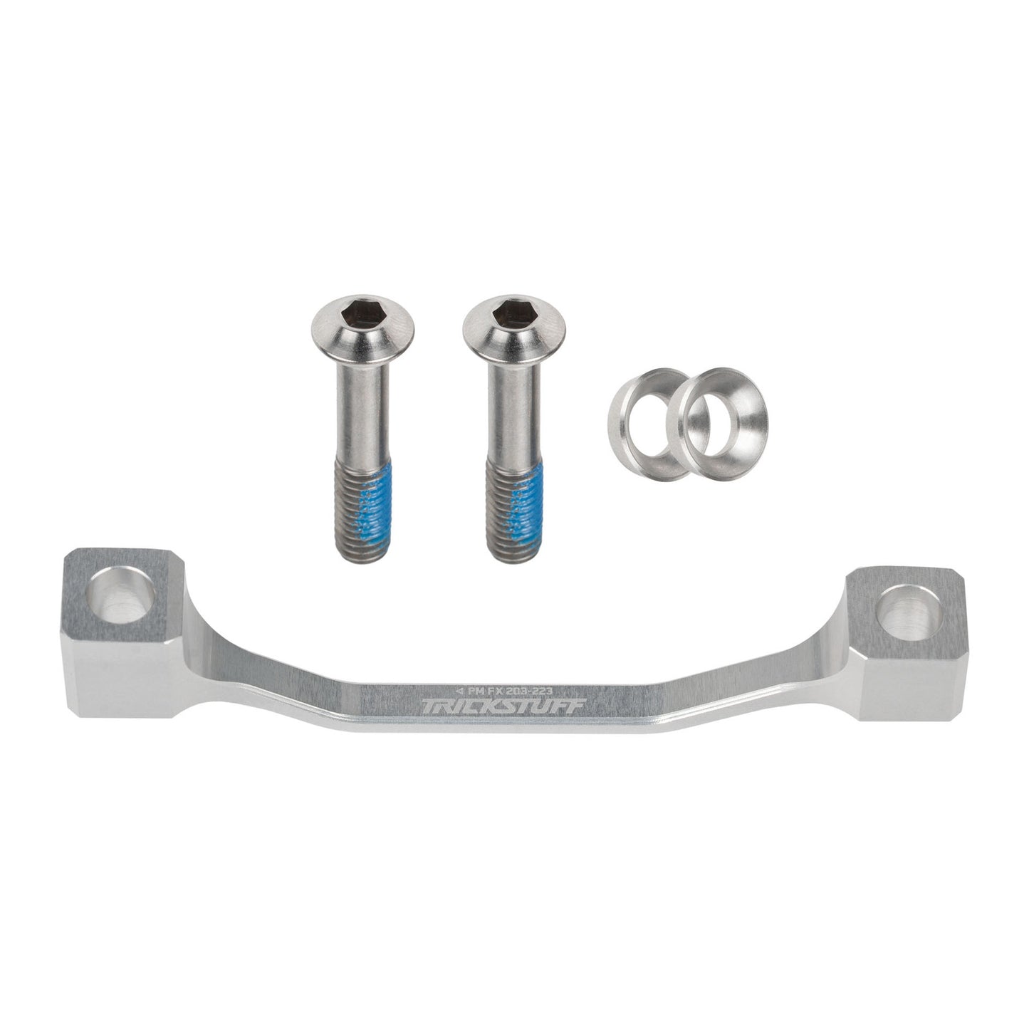 Disc Brake Adapters & Bolts Trickstuff Trickstuff +20 PM 74mm Caliper Adapter PM 203 Fox Silver Dark Gray