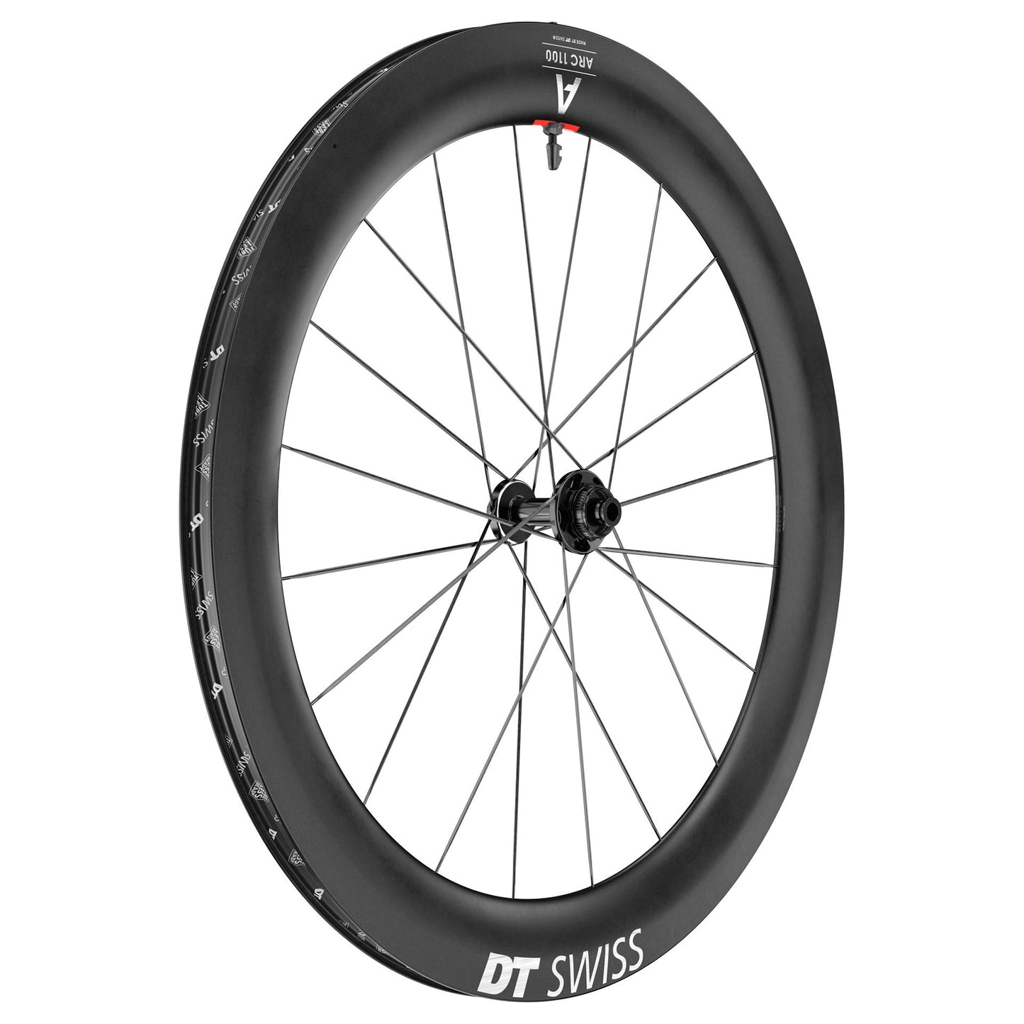 Front Wheel DT Swiss DT Swiss ARC 1100 DiCut 65 Front Wheel - 700 12 x 100mm Center-Lock Black Dark Slate Gray