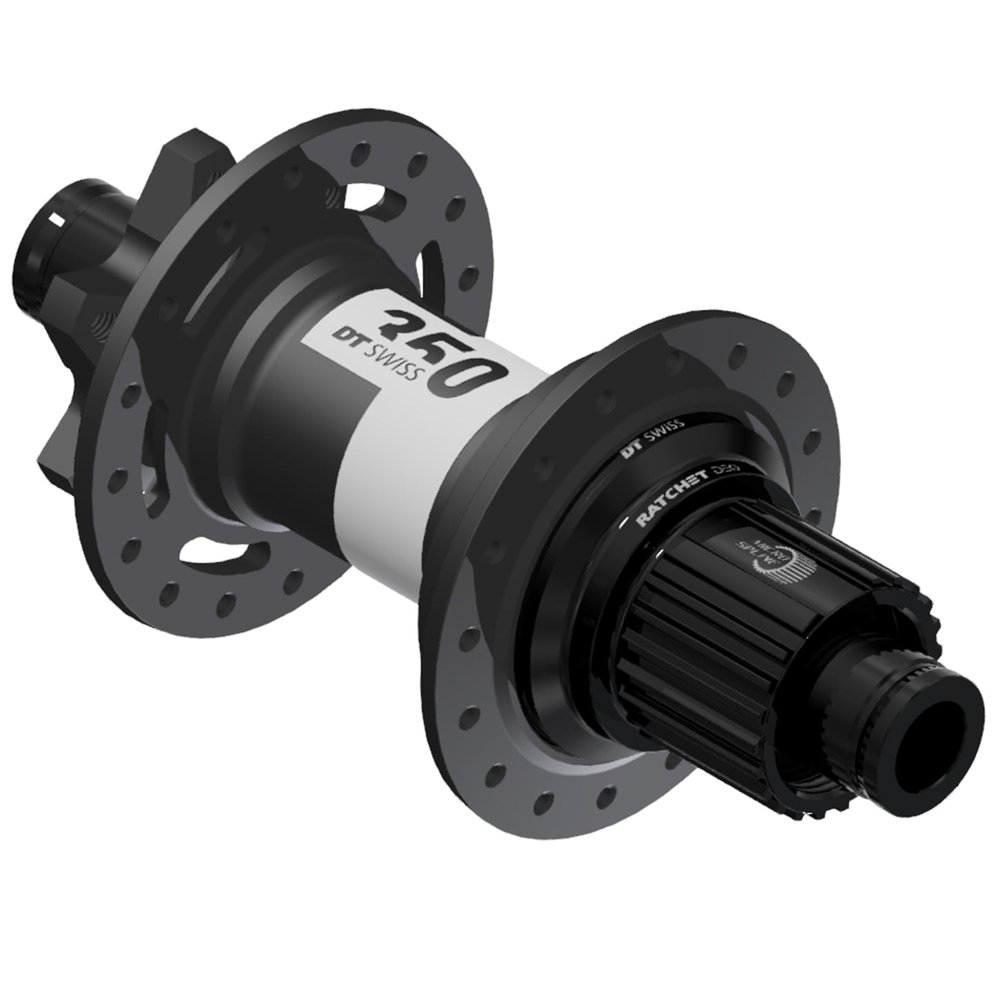 Hubs DT Swiss DT Swiss 350 DEG Rear Hub - 12 x 148mm 6-Bolt Micro Spline Black 28H 72pt Dark Slate Gray