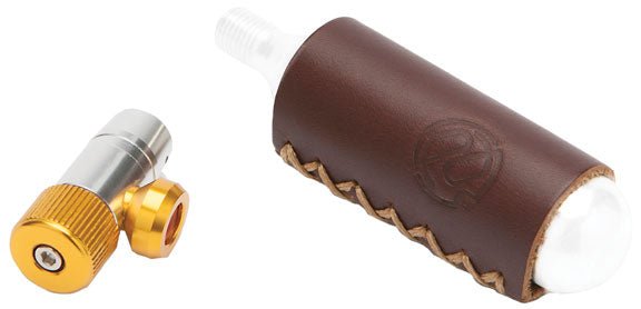 CO2 Inflators/Cartridges Portland Design Works Portland Design Works Tiny Object CO2 Inflator with Leather C02 Holder Dark Olive Green