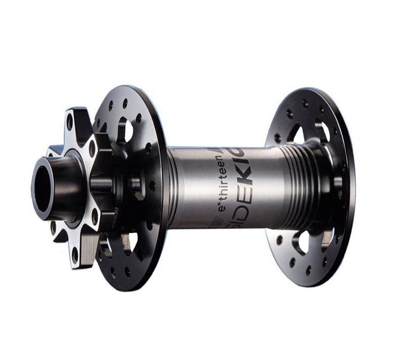 Front Hub E*thirteen e*thirteen Sidekick Front Hub - 15 x 110mm 6-Bolt Disc BLK/Sterling Silver 28H Light Gray