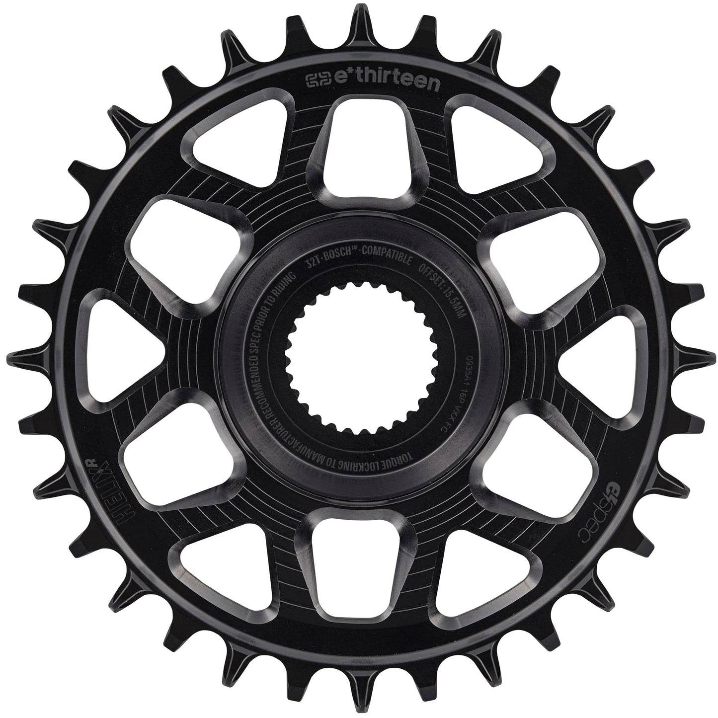 e*thirteen Helix Race e*spec Chainring - Bosch Gen4 Direct Mount 13mm Offset 32T 11/12 Speed BLK