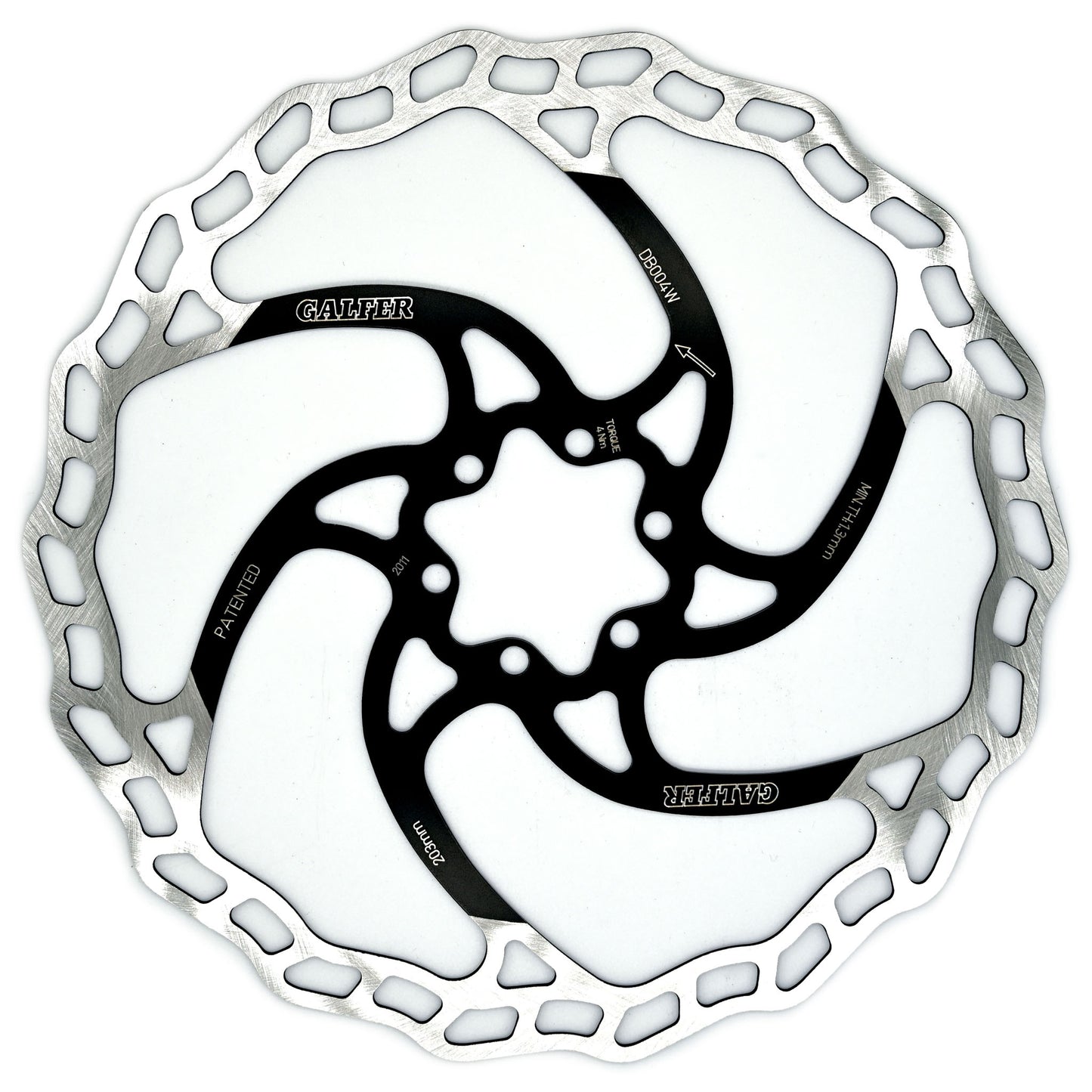 Disc Rotor Galfer Galfer MTB Disc Brake Rotor - 203mm 6-Bolt 1.8mm Black