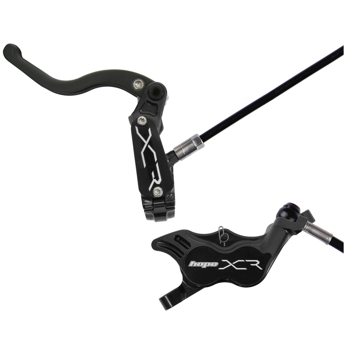 Disc Brake & Lever Hope Hope XCR Pro E4 Disc Brake and Lever Set - Rear Hydraulic Post Mount Black Dark Slate Gray