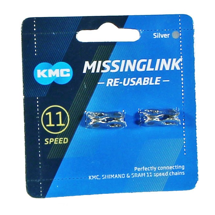 Chain Links and Pins KMC KMC MissingLink-11 Connector - 11-Speed Reusable Silver 2 Pairs/Card Dodger Blue