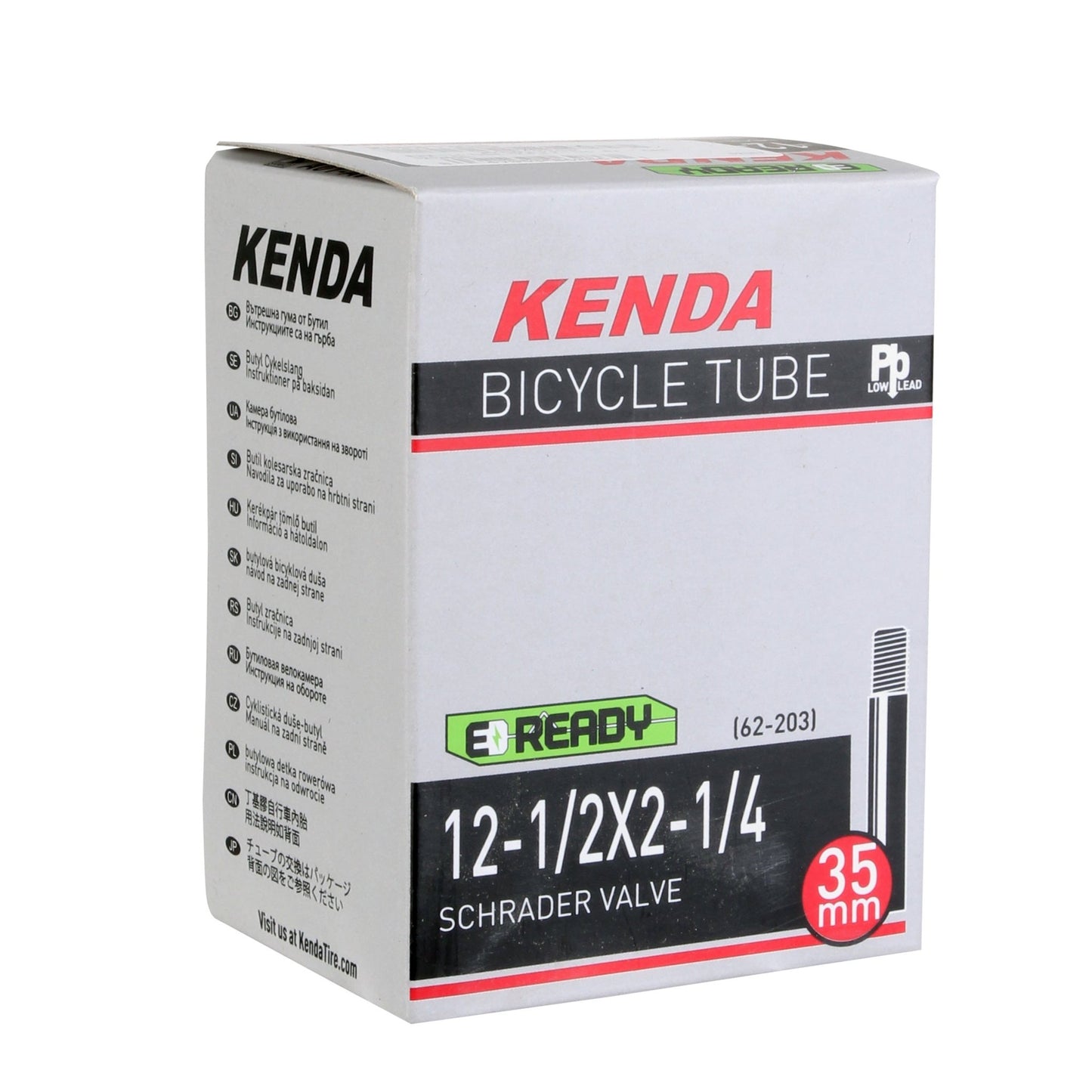 Tube Kenda Kenda Butyl-LL Tube 12.5 x 2.25" SV - Each Light Gray