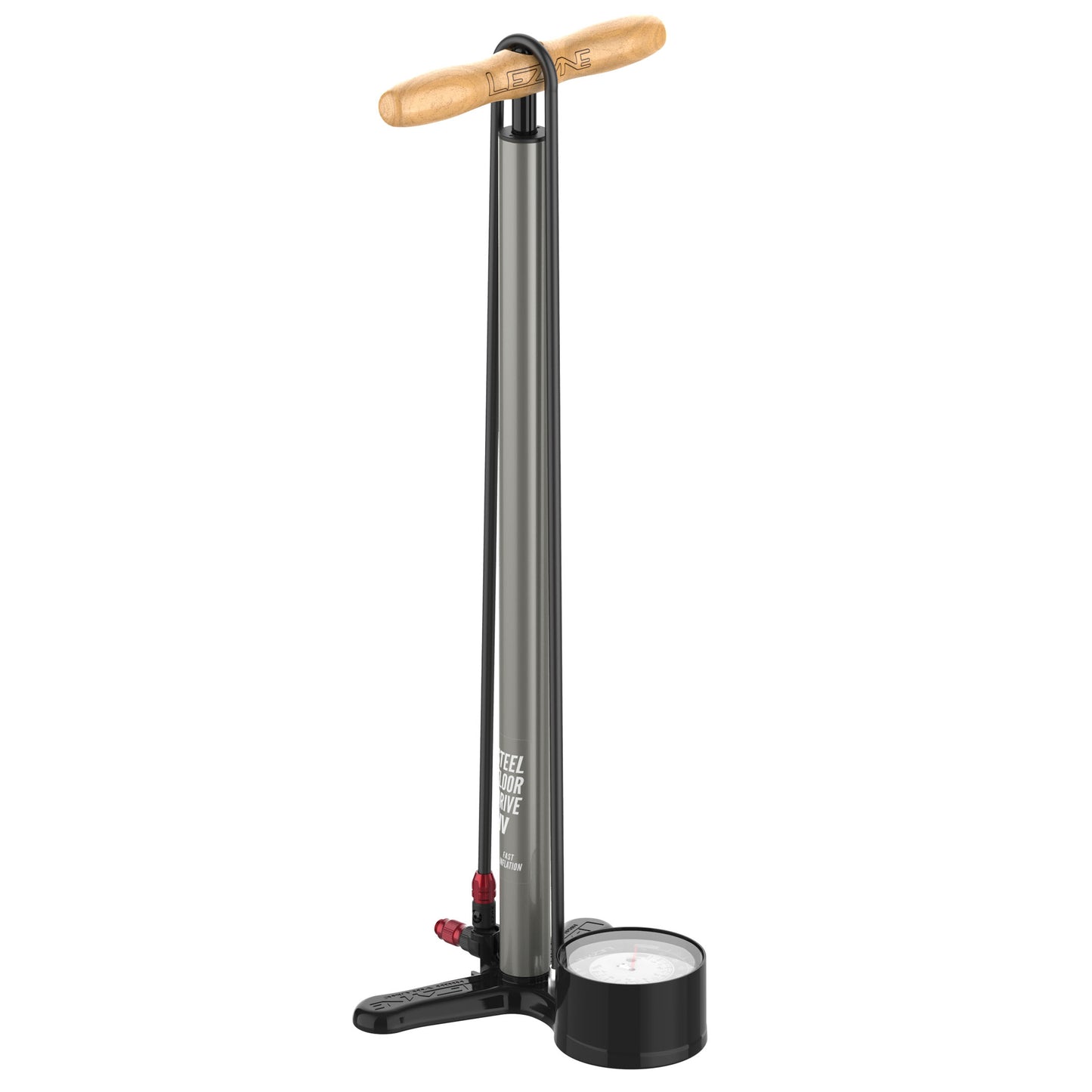 Floor Pumps Lezyne Lezyne Steel HV Floor Drive 3.5 Pump Flat Gray Dark Slate Gray