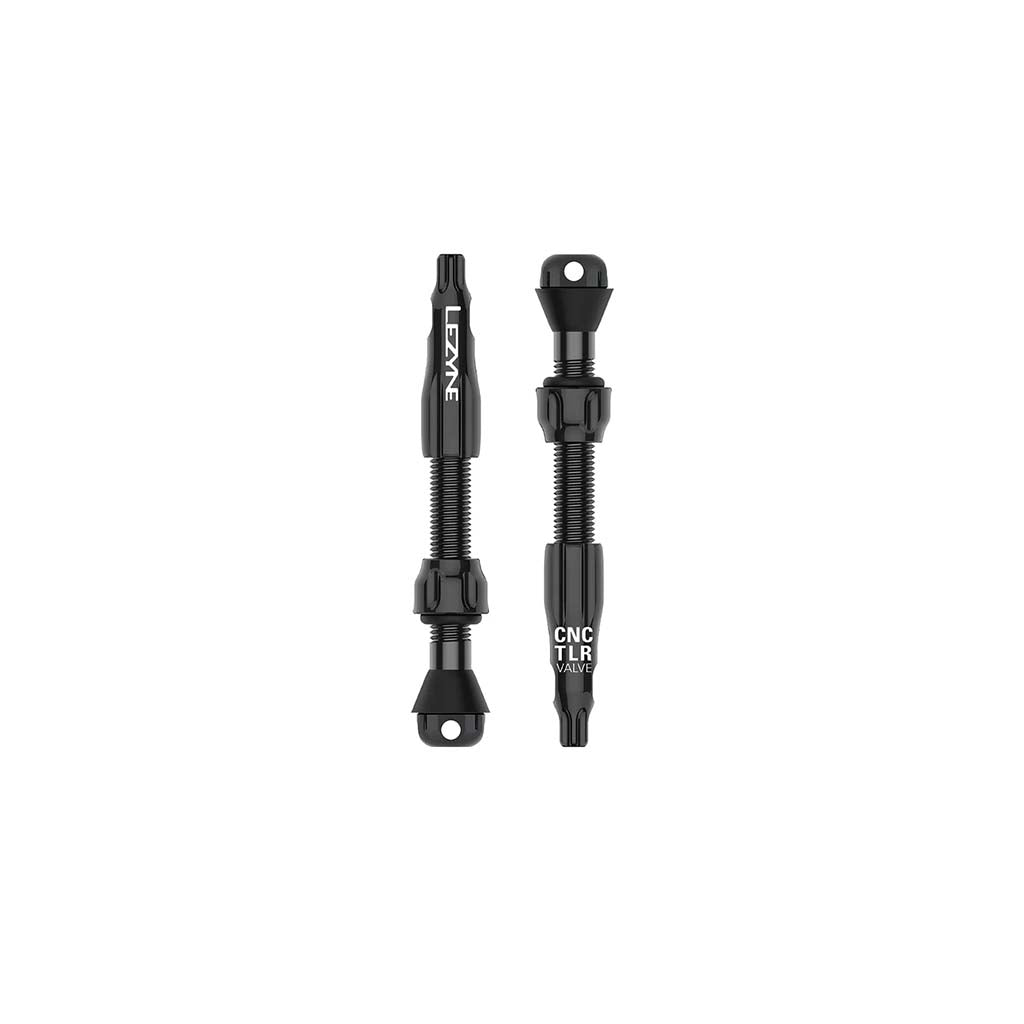 Tubeless Valves Lezyne Lezyne CNC TLR Tubeless Valve Pro 44mm Black Pair Dark Slate Gray
