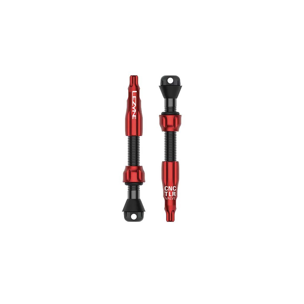Tubeless Valves Lezyne Lezyne CNC TLR Tubeless Valve Pro 44mm Red Pair Dark Slate Gray